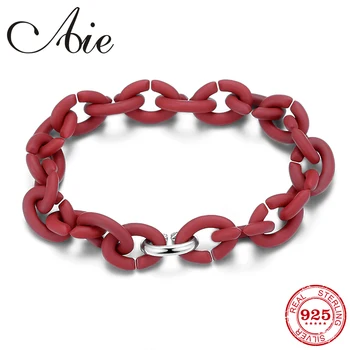 

Fashion DIY Simple style red Hard Rubber X Bracelet Match 925 Charm Bead Accessories Jewellery fine Bracelets Couple Jewelry