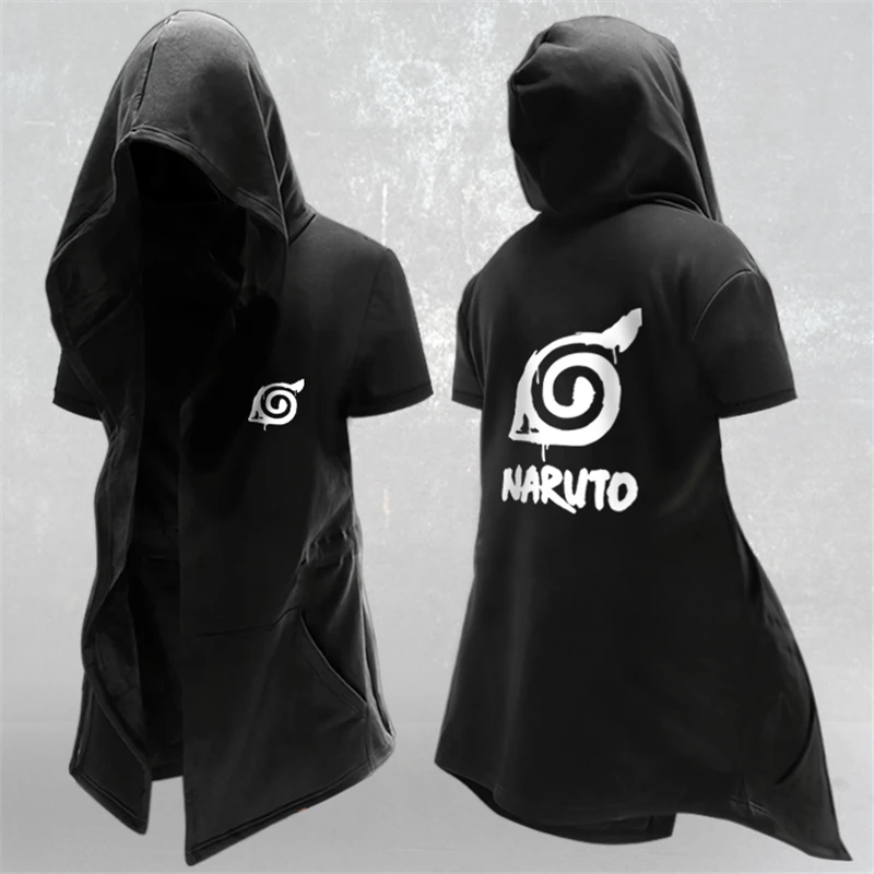 NARUTO Uchiha Itachi Cosplay Costumes Konoha Kakashi Sweatshirt Trench Cotton Short Sleeve Hooded Cloak Jumpsuits Hoodies Coat