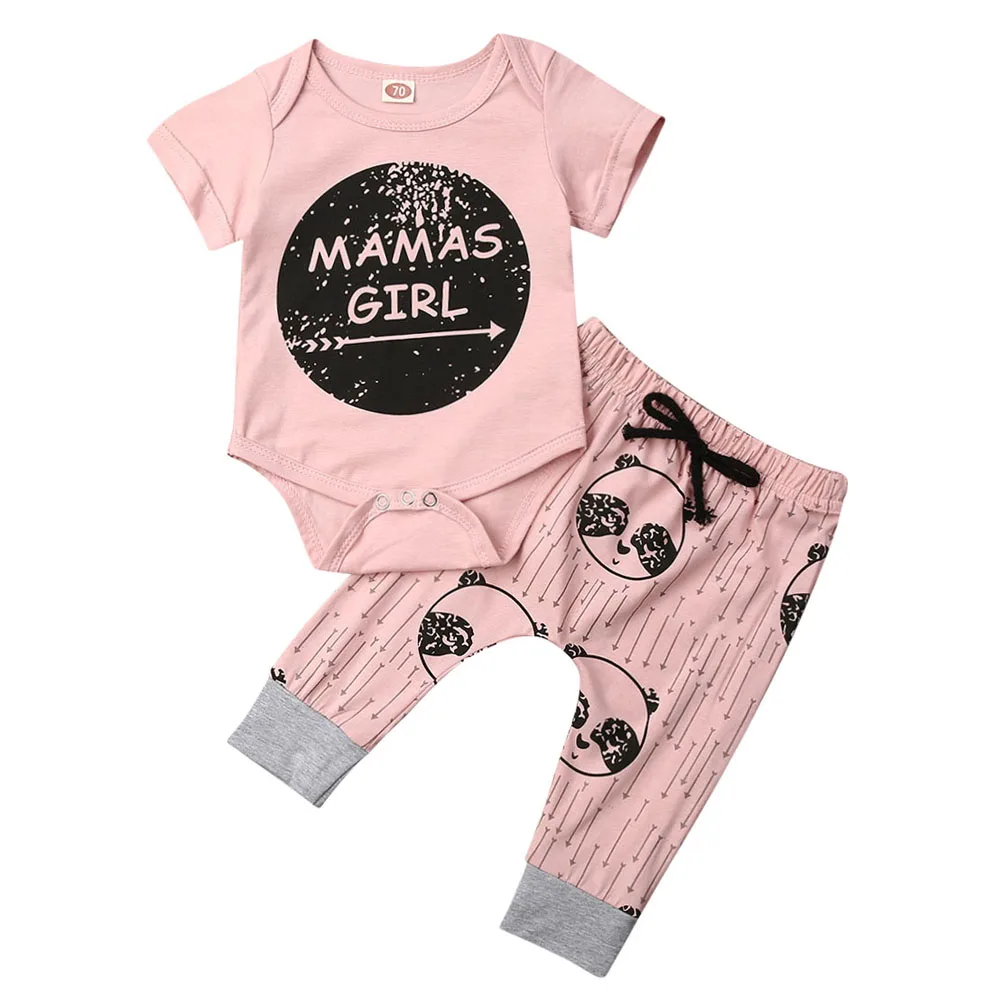 Летняя одежда для малышей Одежда для маленьких мальчиков и девочек подходящий комбинезон+ камуфляжные штаны комплекты одежды с героями мультфильмов - Цвет: Розовый
