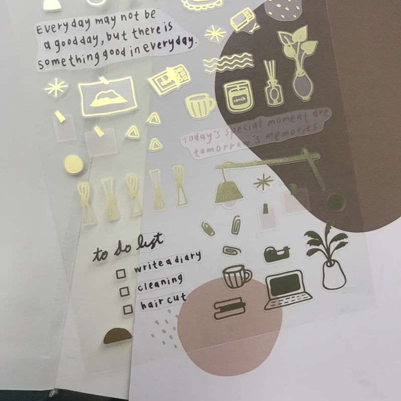 Suatelier 1081 On The Desk Stickers Scrapbooking Cute Clip Stationery Design Korean Sticker Junk Journaling Supplies Craft