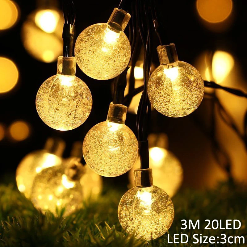 3m 20led bubble ball 3M, 20 светодиодов, снежинки, гирлянда, сказочные огни на батарейках, подвесные елочные украшения, веселое Рождественское украшение для дома, год - Цвет: 3m 20led bubble ball