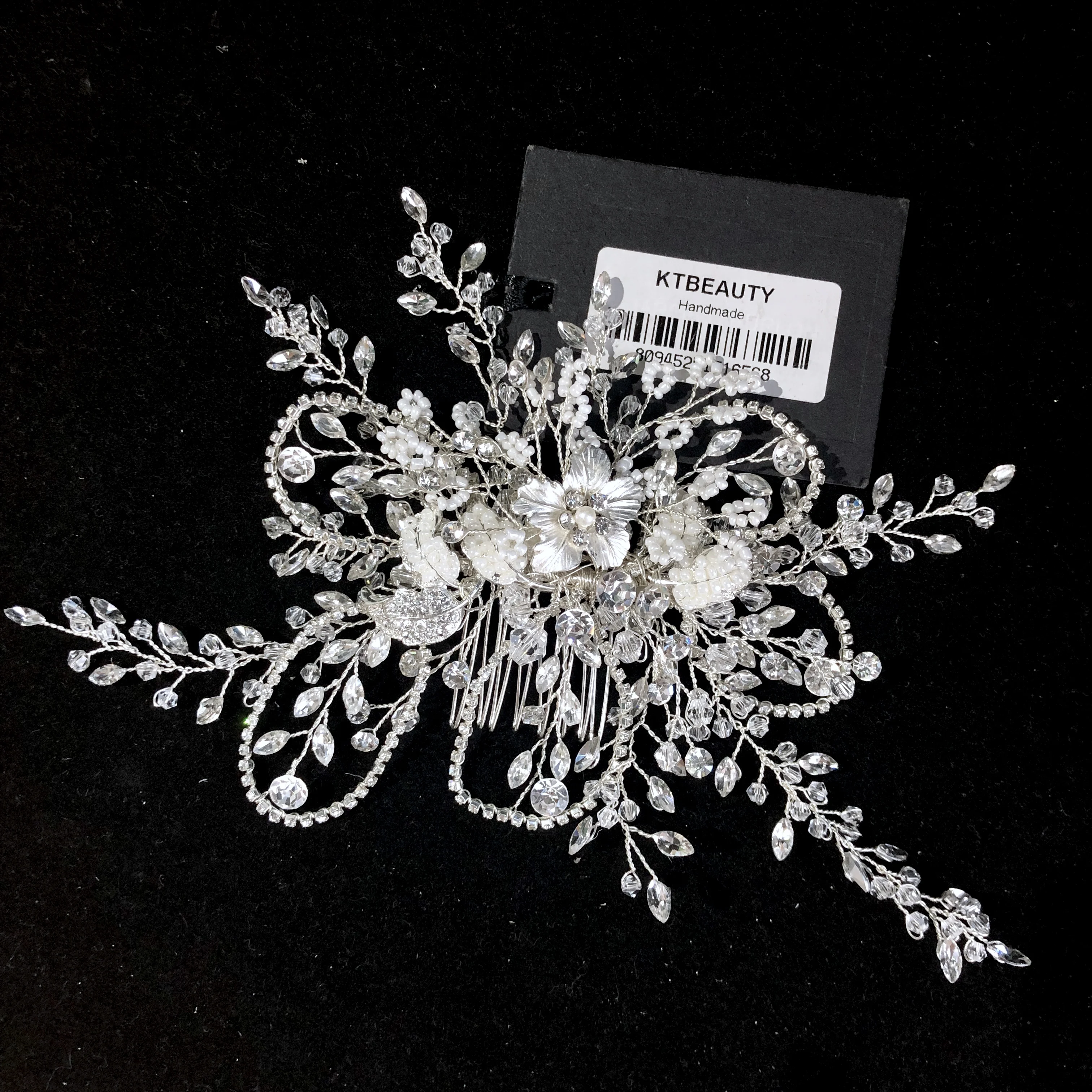 New Rhinestone Silver Custom Made Tiara Comb Handmade Hairband Royal Bridal Wedding Dressing Crown Accessory Women Jewelry