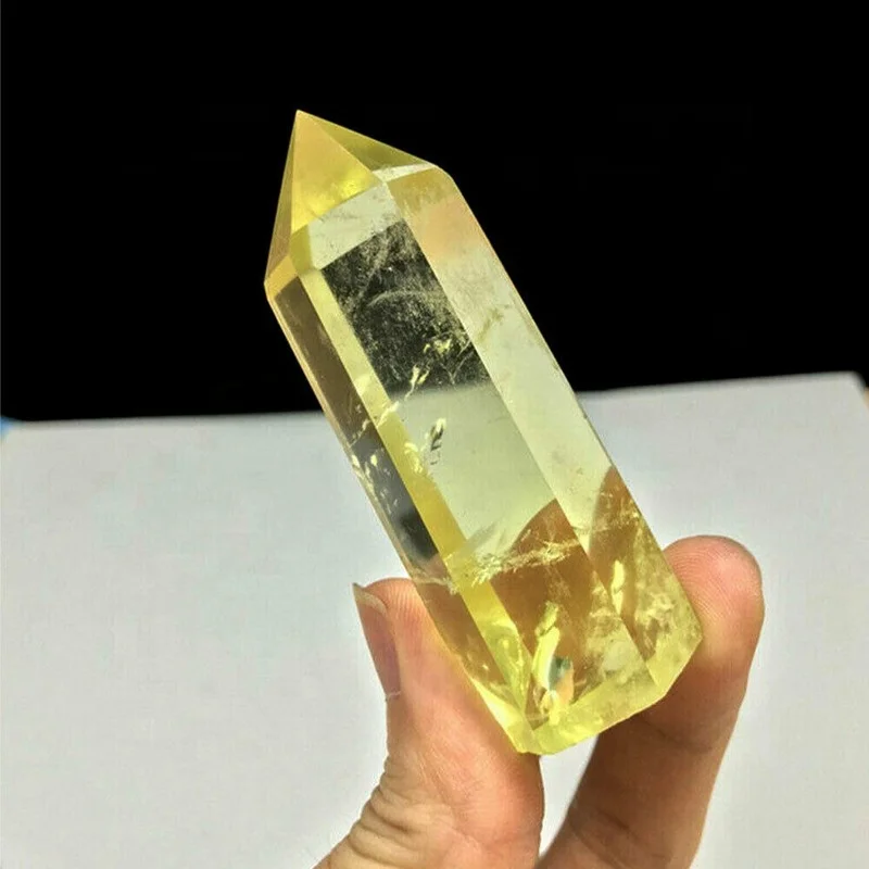シトリン(黄水晶) ピラミッド 天然石 原石 パワーストーン 天然石 虹入り黄水晶(シトリン)原石[T436-2994]