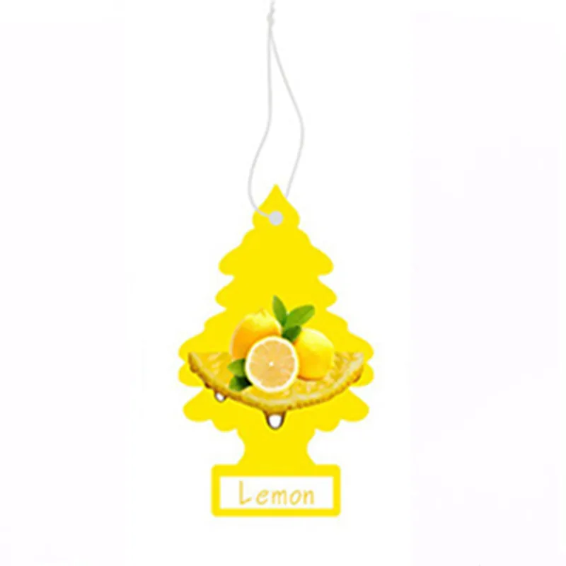 Lemon 1 шт. автомобильный освежитель воздуха, висящий на бумажном дереве, картоне, ароматизатор королевской сосны для украшения автомобиля дома, случайного аромата - Название цвета: Lemon