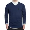 Brand Clothing New Spring Sweater Men Harmont V-neck Long Sleeve Solid Pull Embroidery Blaine Pullover Men Sweaters 6
