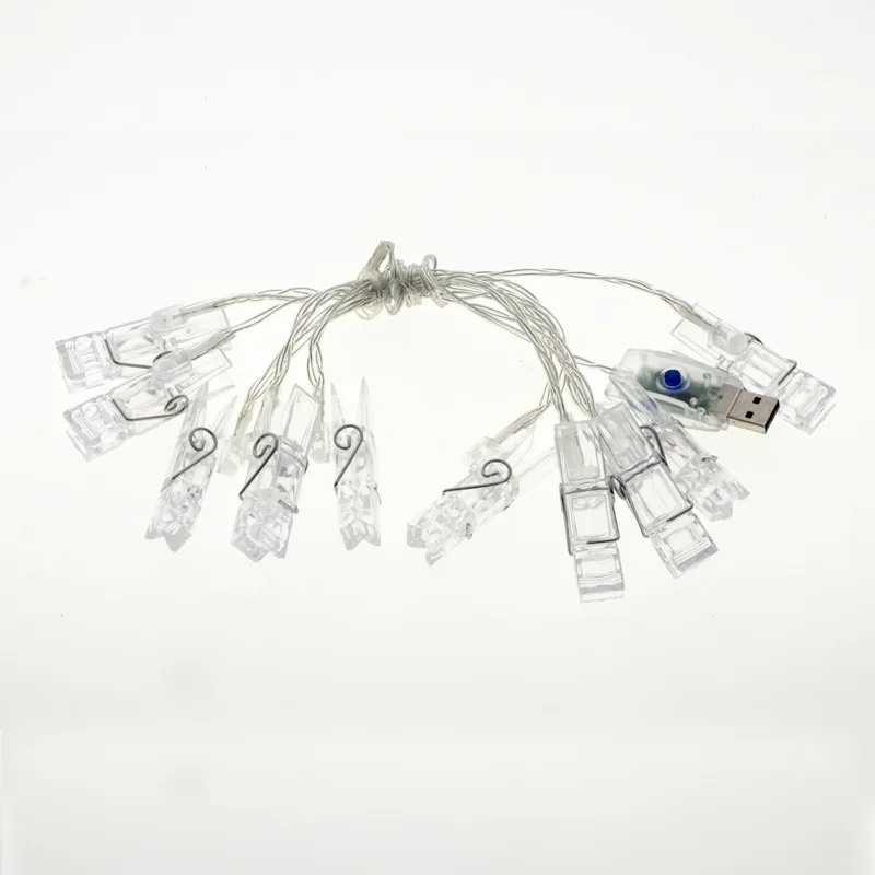 

New Style LED Light Photo Clip Lighting Chain Holiday Romantic Colorful Lights USB Christmas Decoration String Lights Indoor INS