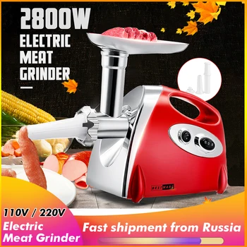 

Electric Meat Grinder 110-220V 2800W Kitchen Mincer Sausage Stuffer Maker Filler Machine Food Processor Meat Slicer for Pie
