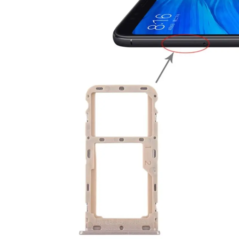 SIM Card Tray Dual Slot Holder Carrier Container Repair Part for Redmi 5/Note 5/ Note 5A/ 5 Plus LX9A