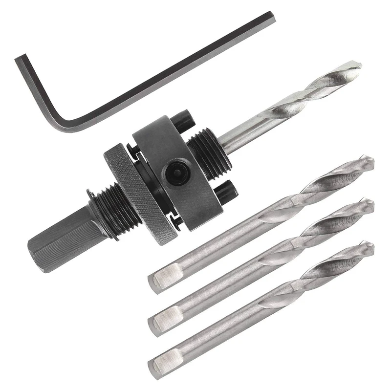 

7/16 Inch Hex Shank Hole Saw Arbor, Fits 1-1/4 Inch To 6 Inch Hole Saw Quick Change Heavy Duty Alloy-Steel Mandrel with 3 1/4