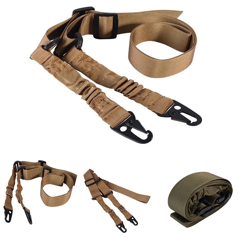 

Two Points Multi-function Adjustable Tactical Nylon Rifle Sling Airsoft Hunting Gun Strap Outdoor Bungee Kit New Arrival