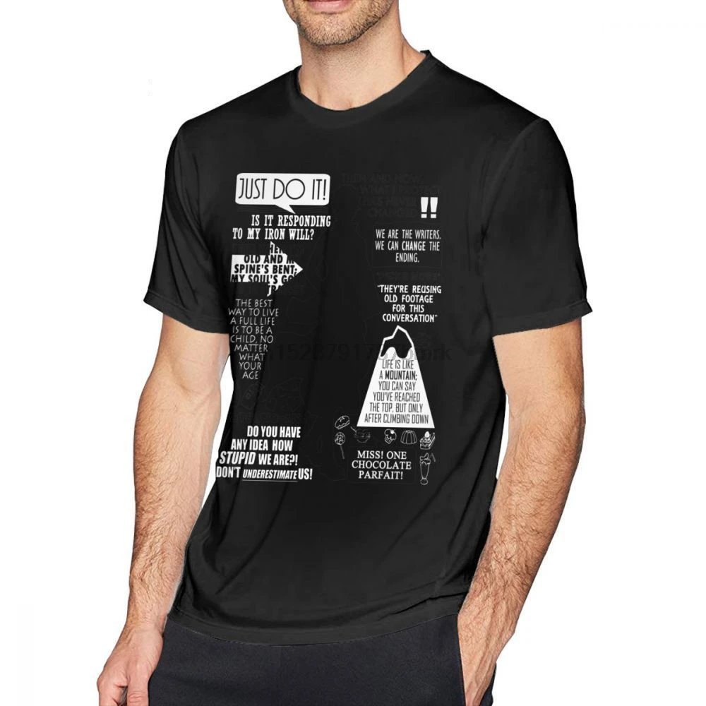 Gintama T Shirt Sakata Gintoki Quotes T-Shirt Beach 100 Percent Cotton Tee Short Sleeve Funny Oversized Tshirt | Мужская одежда