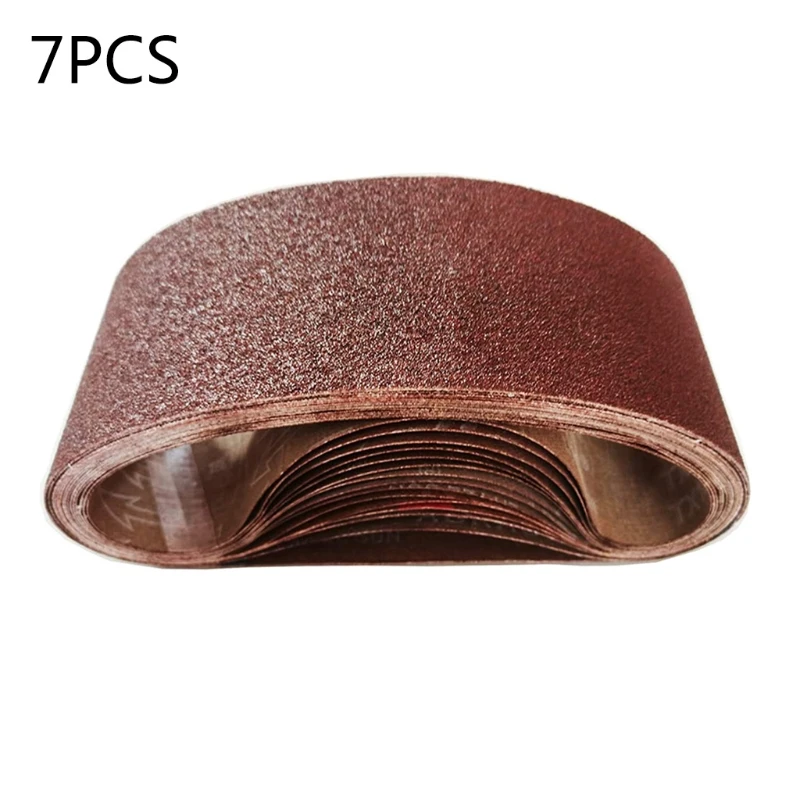 7Pcs/Set Abrasive Sanding Belts Belt 120/240/320/400/600/800/1000 Grits Wood Grinding Sander Tools Aluminum Oxide 50x686