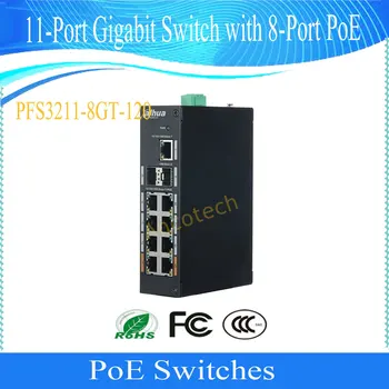 

dahua Transmission PoE Switches 11-Port Gigabit Switch with 8-Port PoE DH-PFS3211-8GT-120