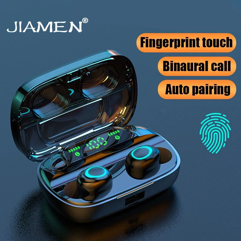 TWS Wireless Bluetooth Earphone Headphones Waterproof Sport Gaming Headset Noise Earbuds with Mic for iPhone Xiaomi Charge Box