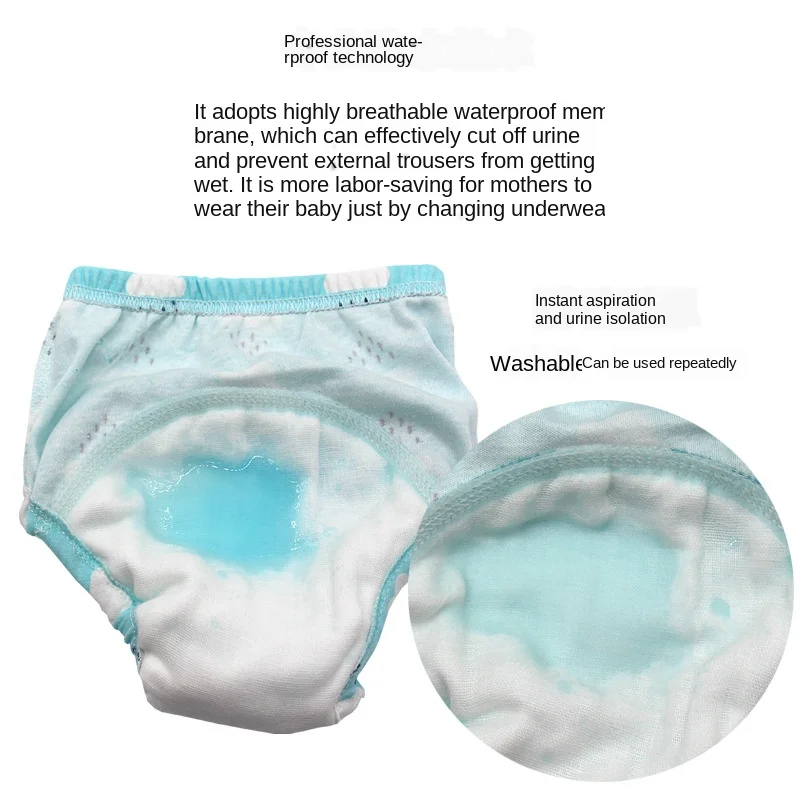 Baby Training Pants Cloth Diapers Washable 6 Layers Gauze Cover Breathable Spring Reusable Newborn Diaper 0-3Y Toddler Panties