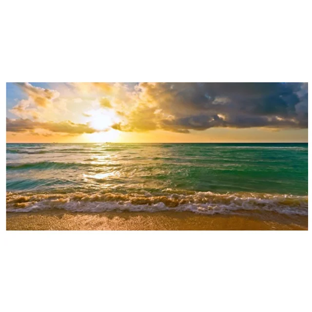 5D Diamond Embroidery Modern Large Size Landscape Poster  Diy Diamond Painting Sunset Beach Picture For Living Room Home Decor 