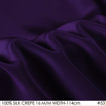

SILK CREPE DE CHINE 114cm width 16momme/100% Pure Mulberry Silk Matt Color Women Evening Dress Fabric Dark Purple NO 53