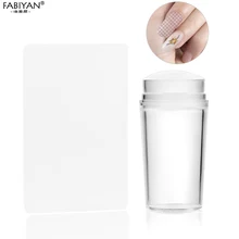 2,8 см прозрачные силиконовые насадки для дизайна ногтей, скребок с крышкой, прозрачные штамповки, шаблоны для переноса лака, инструменты для маникюра