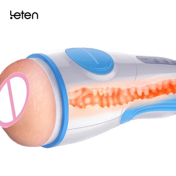 Leten Automatic Hip Vaginal Male Masturbator Vibrating Suck Sexy Moan 3 Feature Sex Machine Vibration Adult Sex Toys for Men 4