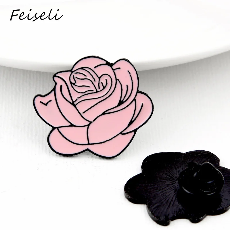 Feiseli, мультяшная эмаль, красная, розовая роза, цветок, декоративная брошь для женщин, подарок на день Святого Валентина, корсаж, булавка, ювелирное изделие, подарок