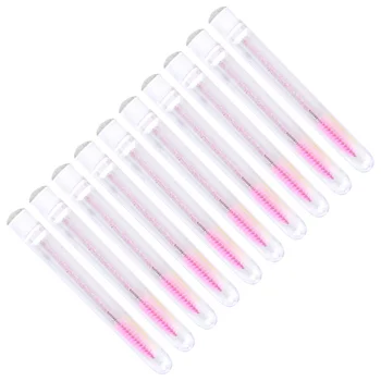 

10pcs Eyelash Brushes False Eyelash Lash Curler Colorful Rhinestone Pipe Packaging Eyelash Brushes for Home (Pipe Packaging Styl