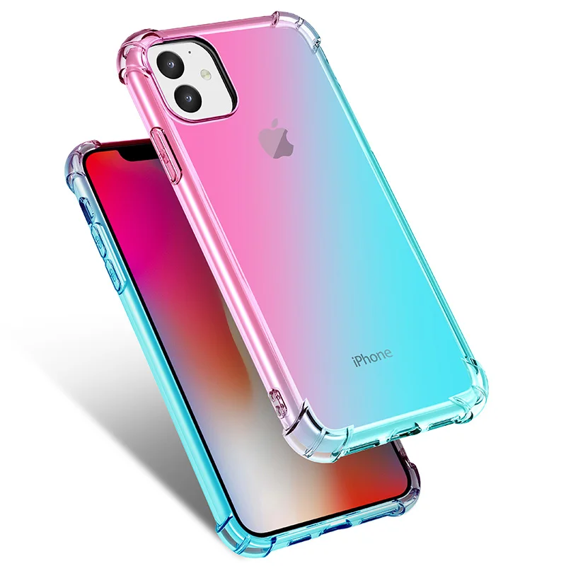 Модный противоударный бампер прозрачный силиконовый чехол для телефона iPhone 11 X XS