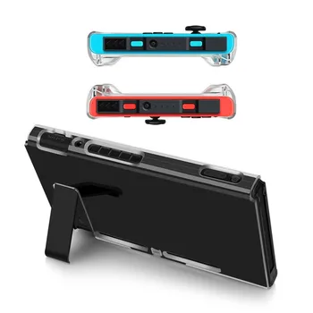 

Detachable Protect Shell with Stand for Nintendo Nintend Switch, Tempered Glass Silicone Case Data Cable Caps Switch Accessories