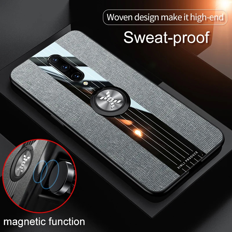 

Luxury Car Holder Ring case For Oneplus 6 6t 7 7 Pro Woven Sytel Case Cover For One plus 6 6t 7 7 Pro Sweat-Proof Case
