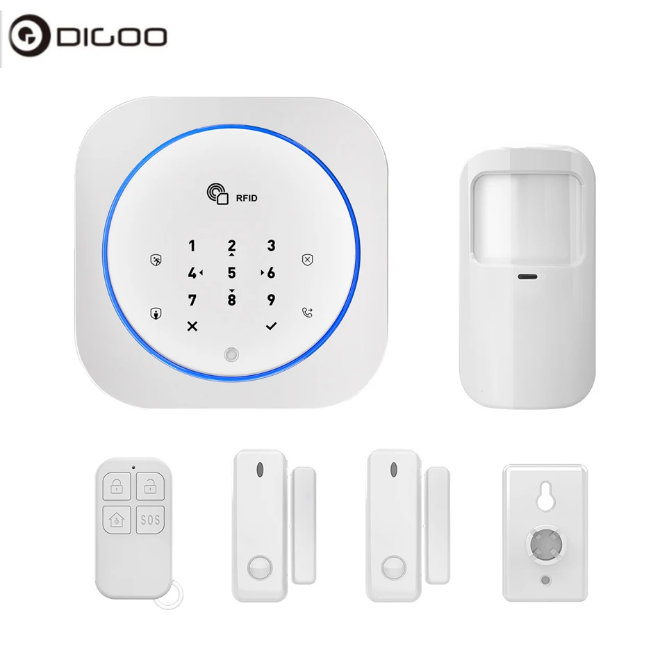 

Digoo DG-MAS1 Smart Home Security Alarm System 433MHz Wireless GSM DIY Android IOS APP Intercom Siren Home Alarm System Kits