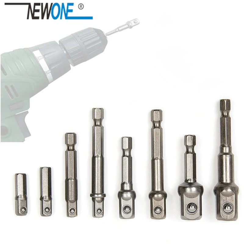 3pcs/8pcs Hexagonal Shank Square Head Socket Extension Bar Connecting