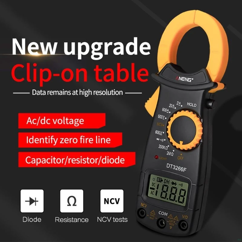 ANENG DT3266F Цифровой мультиметр-зажим AC/DC Напряжение Ампер NCV сопротивление диод тест
