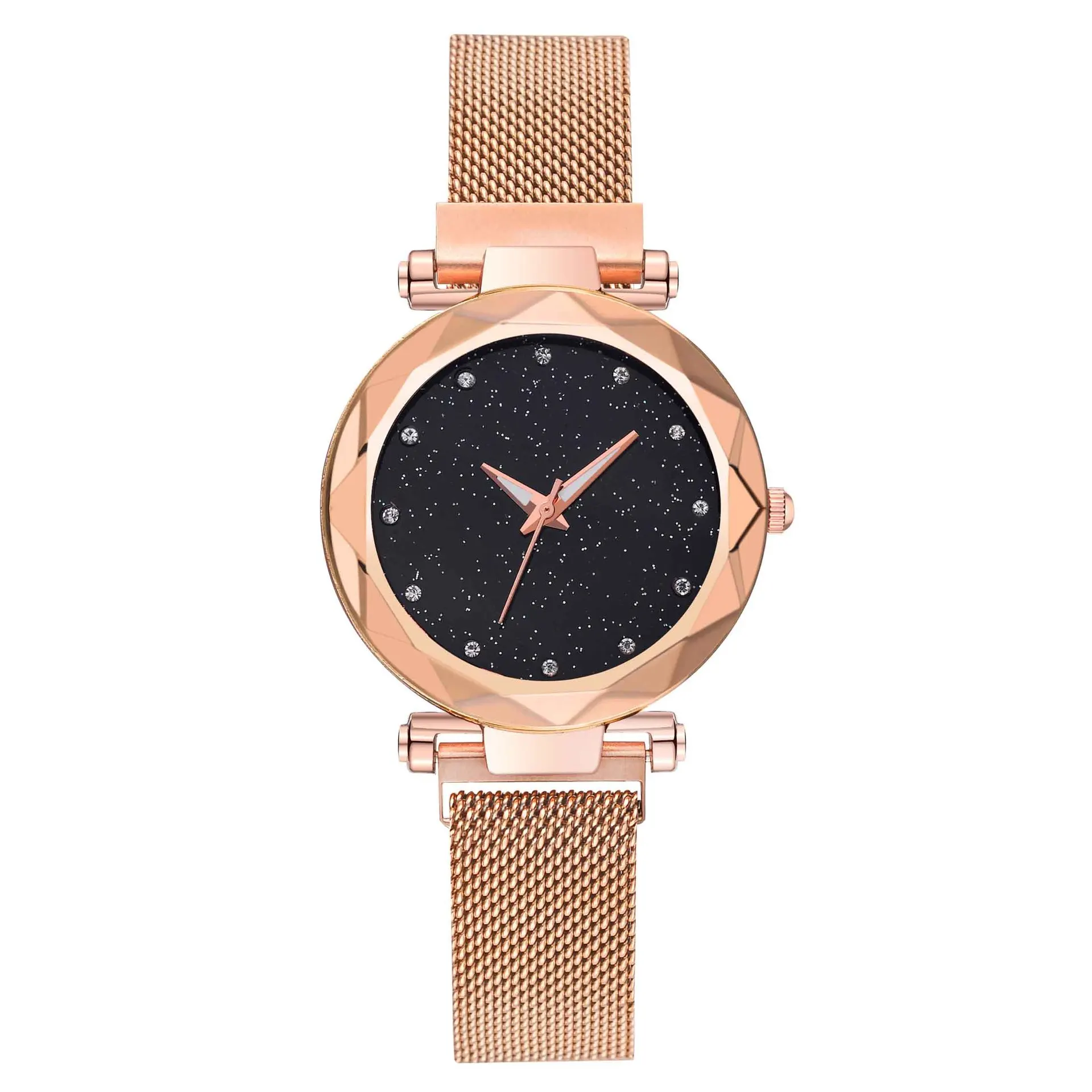 

Magnetic Buckle Mesh Belt Women's Star Surface Watch Surface Drilling Lazy Milan with Students Magnet Watch