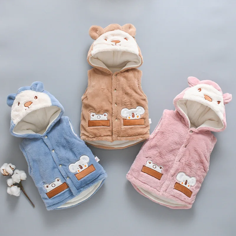 Babebay/2019 г. Зимняя одежда для новорожденных милое пальто с хлопковой подкладкой для малышей пальто с капюшоном для новорожденных жилет