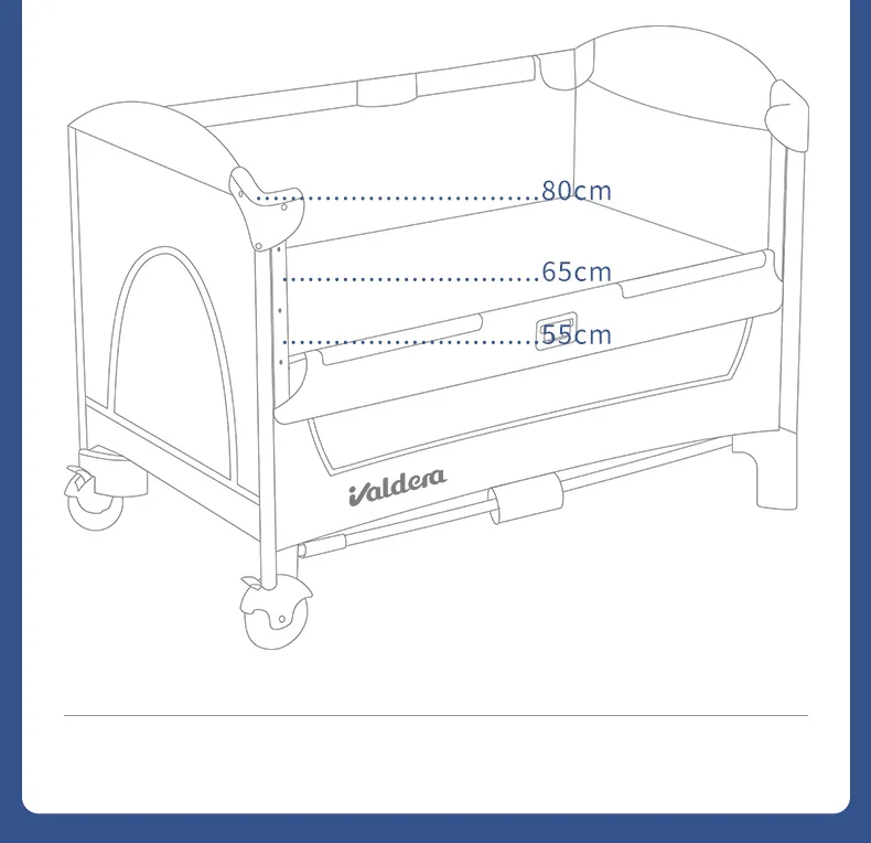Valdera Портативный складная кроватка для младенца многофункциональная детская кроватка сплайсинга кровать, колыбель для новорожденных