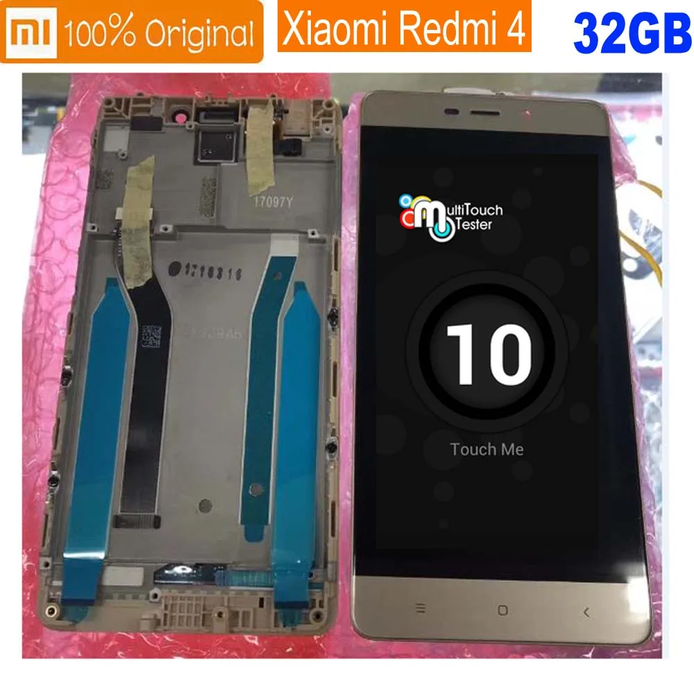 Tanie Najlepiej działający oryginalny 10 punkt panel wyświetlacza dotykowego lcd ekran Digitizer zgromadzenia z ramą dla Xiaomi Redmi 4 Pro ROM 32G