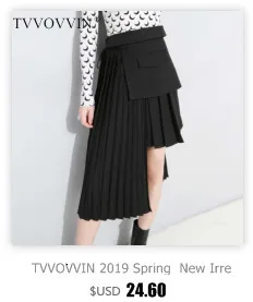 TVVOVVIN летняя стандартная юбка женская 2019 хлопок Повседневная Высокая талия корейский стиль женские юбки в полоску дикие женские юбки F191