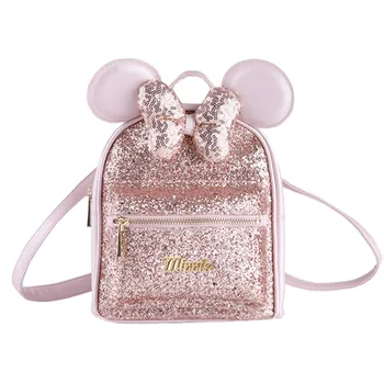 

Fashion Cute Glitter Minnie Bag Small Backpack for Women Teenage Girls PU Leather Sequins Mini Back Pack