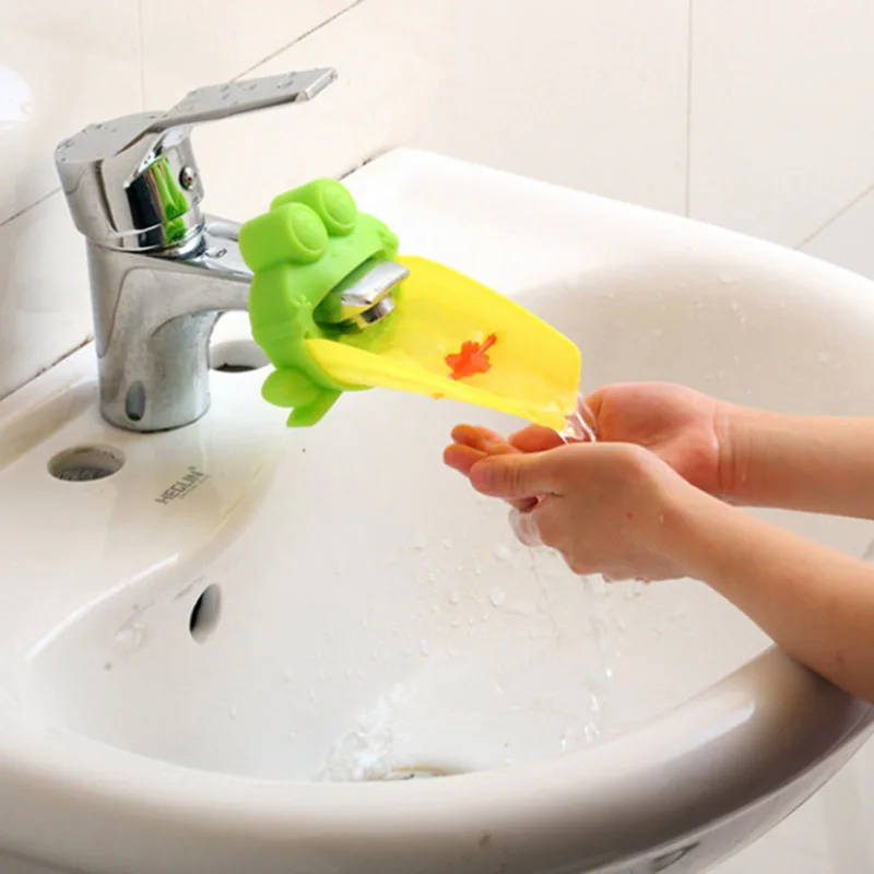 Топ-милый удлинитель для смесителя удлинитель для детей детские руки мыть ванной мультфильм лягушка дизайн (зеленый)