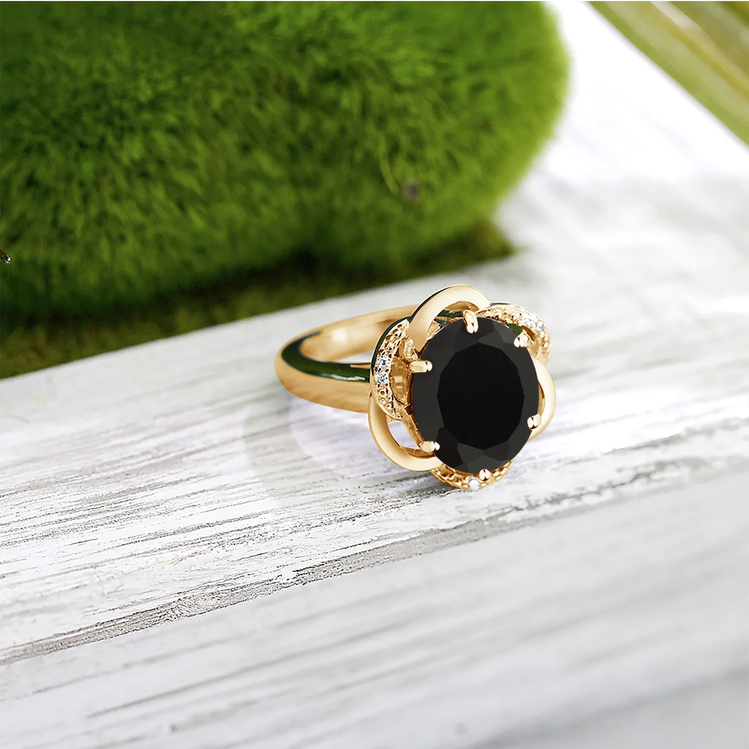 GemStoneKing 0.57Ct овальный черный классический натуральный оникс драгоценный камень 18 К желтое Позолоченное серебряное кольцо для женщин хорошее ювелирное изделие