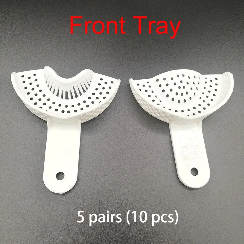 5pairs Front (10pcs) 10 шт./компл. для зубных слепков пластмассовые лотки без сетчатый лоток стоматологические инструменты стоматология лабораторный Материал зубной держатель Лотки - Color: 5pairs Front (10pcs)