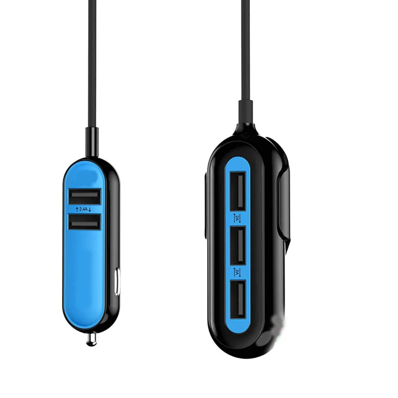 Автомобильное зарядное устройство XYCING с 5 usb-портами для iPhone и Android Blue