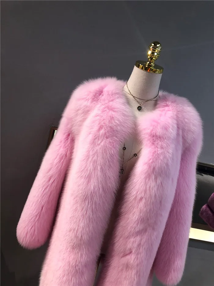 Abbigliamento donna autunno inverno длина 77 см Женская куртка из натурального меха Красной лисы зимнее плотное мягкое теплое пальто из натурального меха лисы