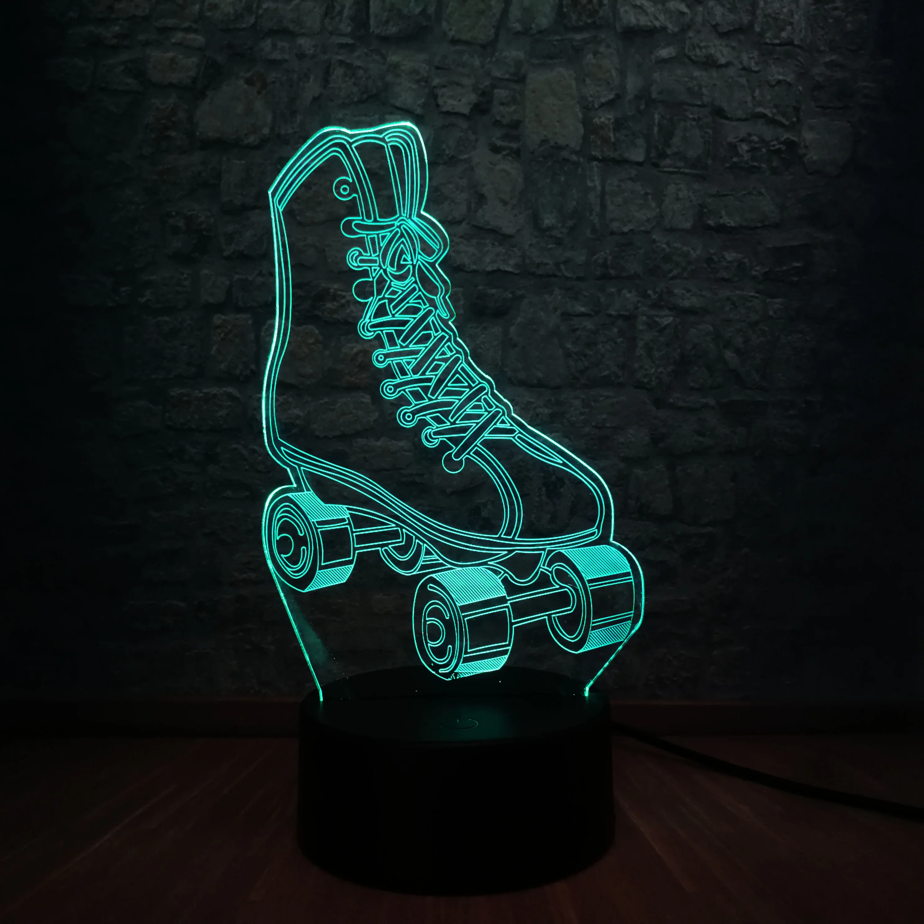 Спортивные Ролики коньки 3D USB светодиодный светильник красочный дизайн визуальная Иллюзия ночные светильники домашний декор детский стол Lampara подарок для малышей