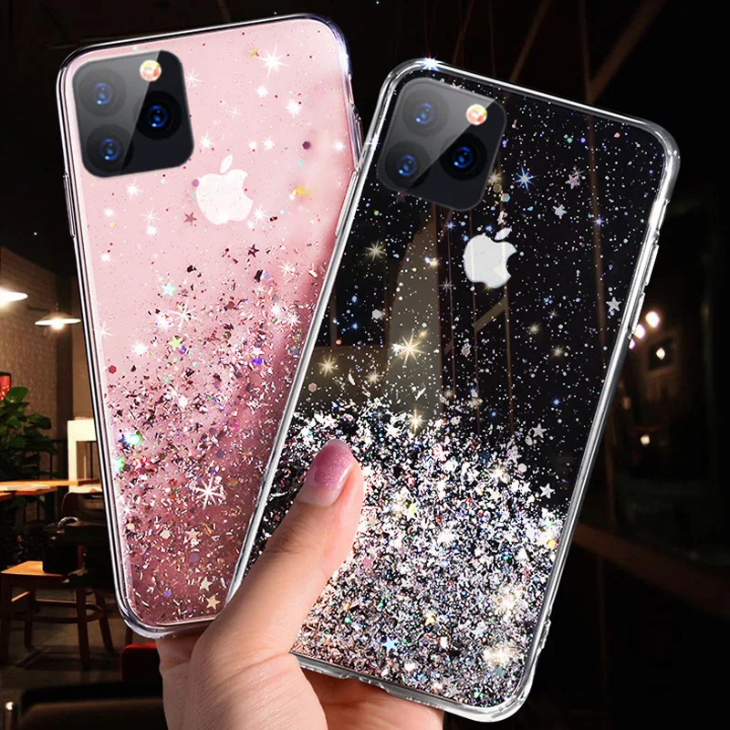 Блестящий Прозрачный чехол Moskado для телефона iPhone 11 Pro Max X XS XR 7 8 6 6S Plus мягкая