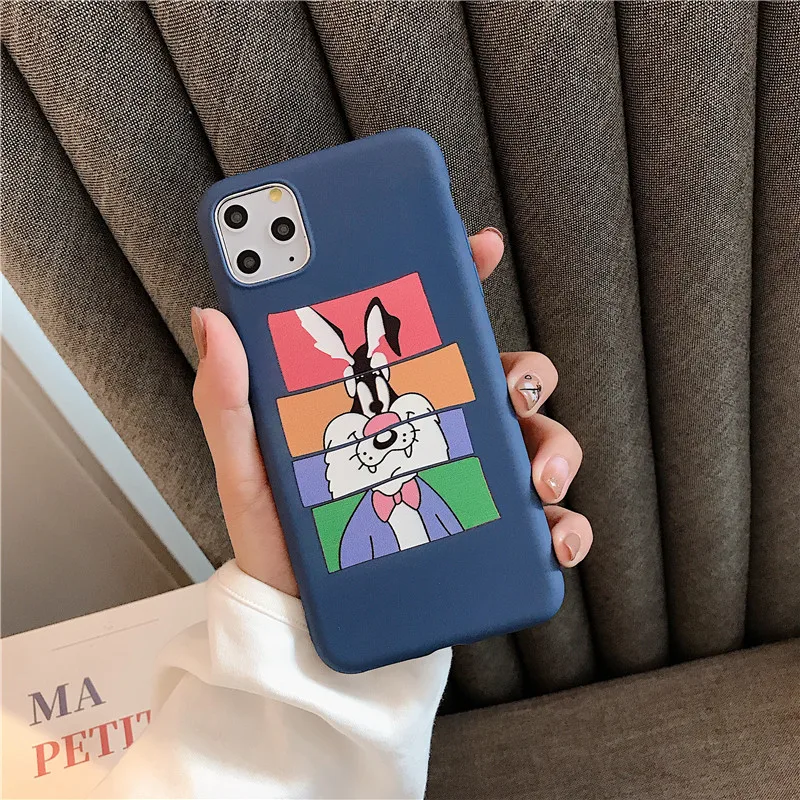 Мультяшный чехол для телефона с кроликом для iphone 11 11Pro Max XS Max XR XS Мягкий Силиконовый ТПУ чехол для iphone 7 8 6 6S Plus оболочка