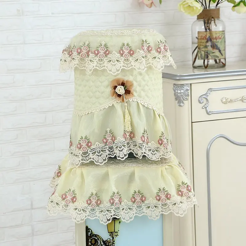 New Drinking Fountain Cover Two-Piece Dust Cover Pastoral Fabric Lace Living Room Household Drinking Fountain Bucket Cloth