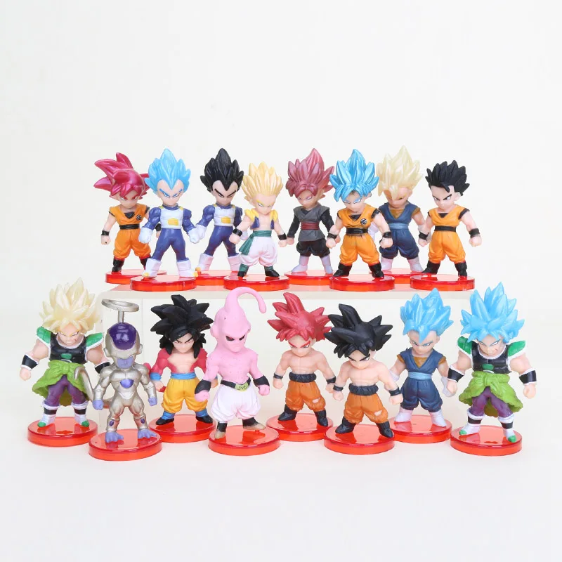 16 шт./лот Q Dragon Ball Z Goku Buu Vegeta шорты Гоку черный Broli фигурка freeza игрушки куклы