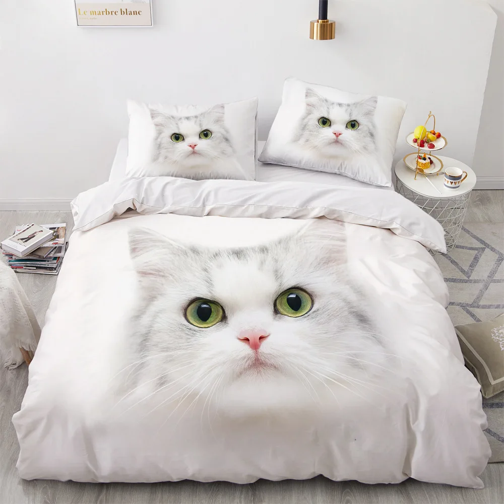 Lovely Pet Cat Bedding Set Animal Printed Covers Single Double King Queen Size Cute Cats Duvet Cover Sets Linen clothes