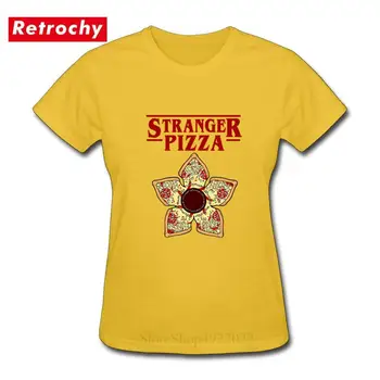 

Stranger Things Demogorgon Pizza Funny Anime T-shirt Eleven 2019 Women New Tshirt Hip Hop 90s Gothic Female Clothes Cool T Shirt