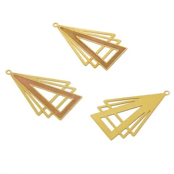 

50pcs/lot creative gold color hollow triangle charms connectors for earrings diy jewelry making necklace pendant accessories